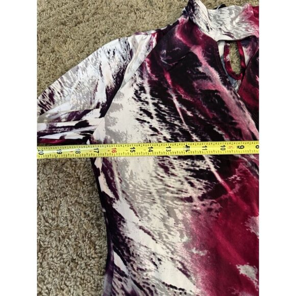 CACHE Turtle Neck Faux Wrap Long Sleeve Blouse Top Pink Y2k 90s Grunge MEDIUM - Picture 10 of 11